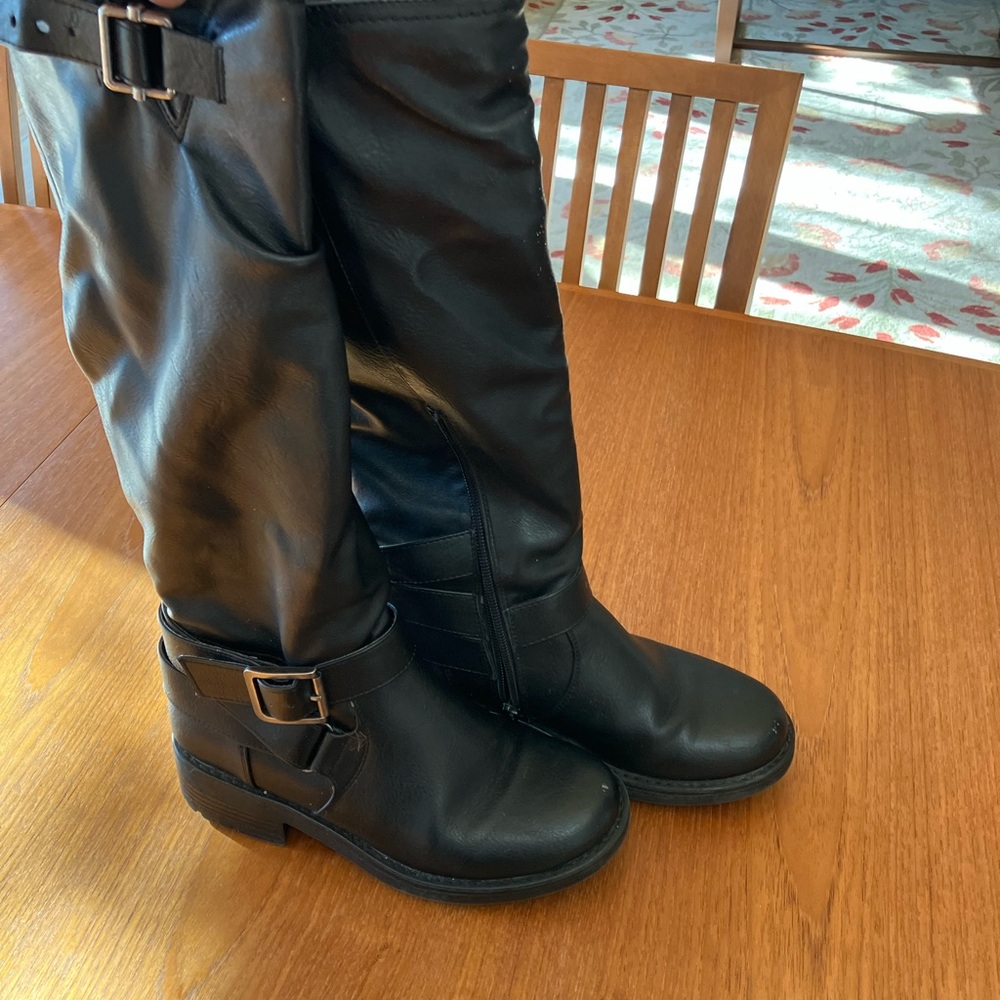 Carlos Santana Black Over the Knee Boots